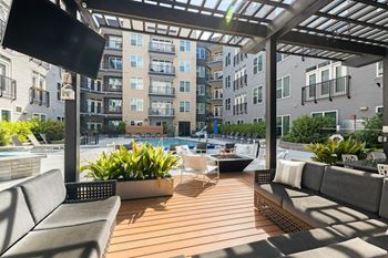 Poolside Patio at The Dartmouth North Hills Apartments, Raleigh, 27609